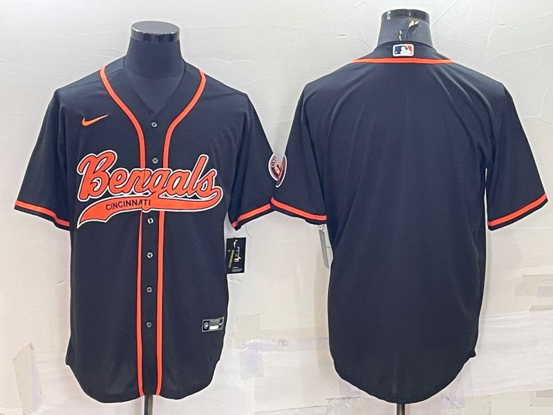 Men Cincinnati Bengals Blank Black 2022 Nike Co branded NFL Jerseys->cincinnati bengals->NFL Jersey